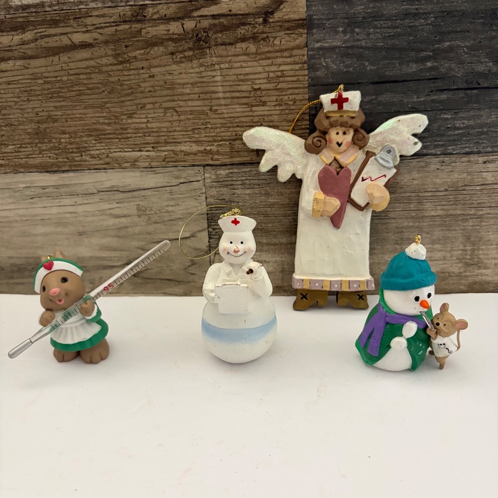 Kurt Adler Bob Siedler Nurse Doctor Christmas Ornaments 4 Medical Nurse Snowman
